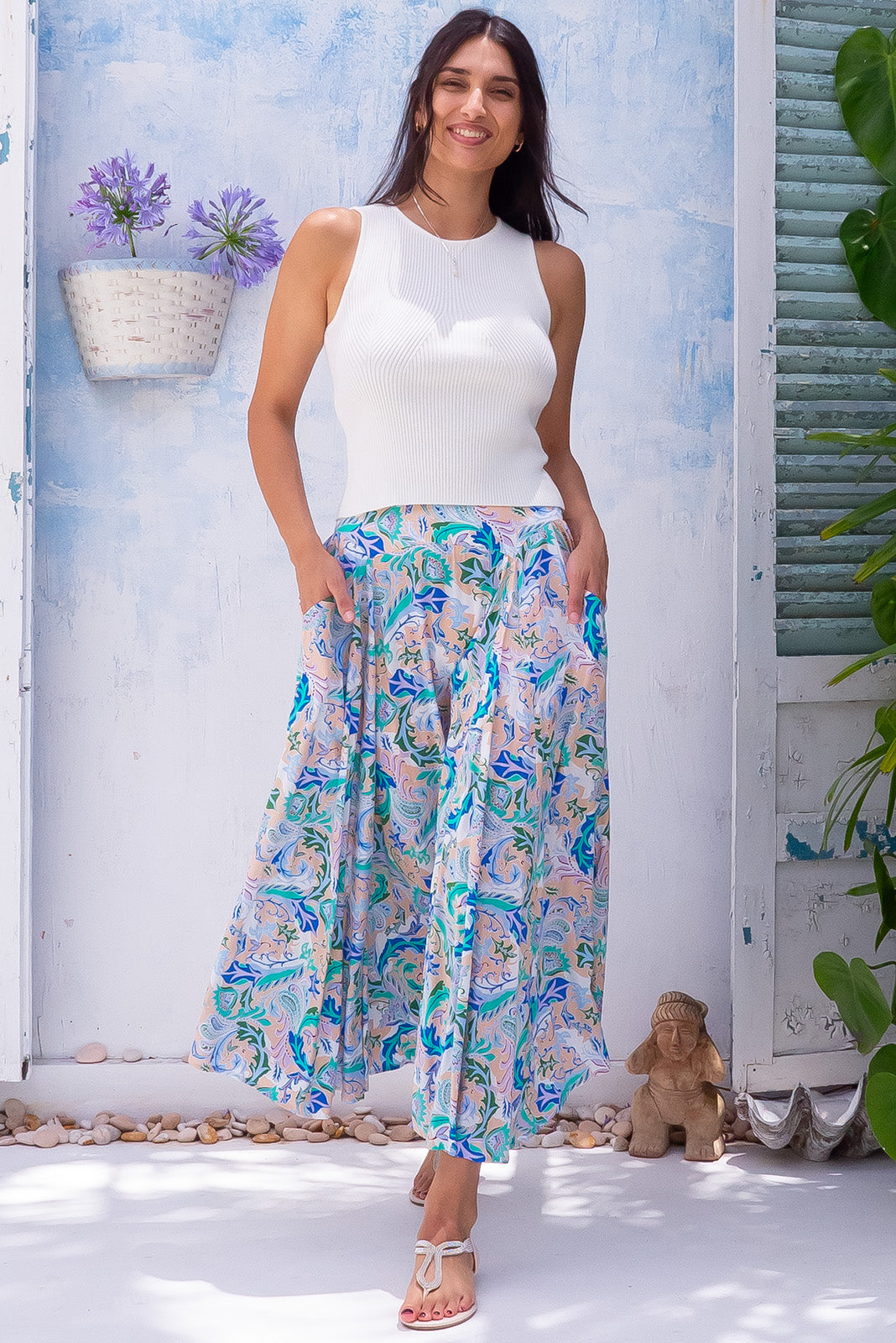 Atlantis Sea Swirl Maxi Skirt | Mombasa Rose Boutique | Sea Chic