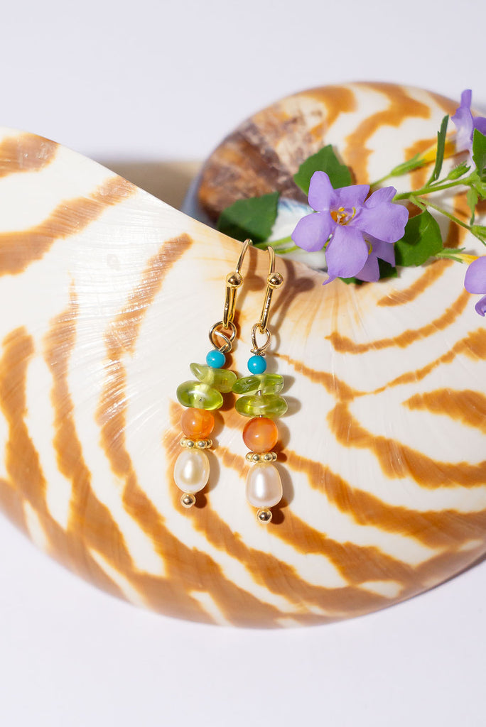 Colourful and chic, our Inez gemstone earrings bring a joyous pop of pretty gemmy stones to your look.