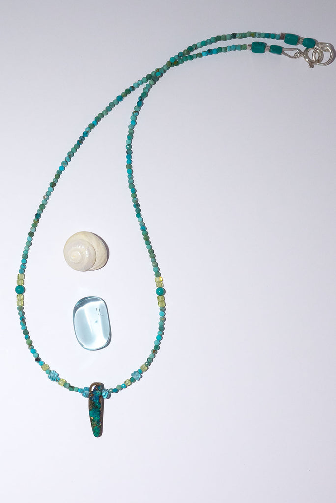 Cool like a river our beautiful Necklace Australian Opal River Rocks shimmers with beautiful blue & aqua hues.