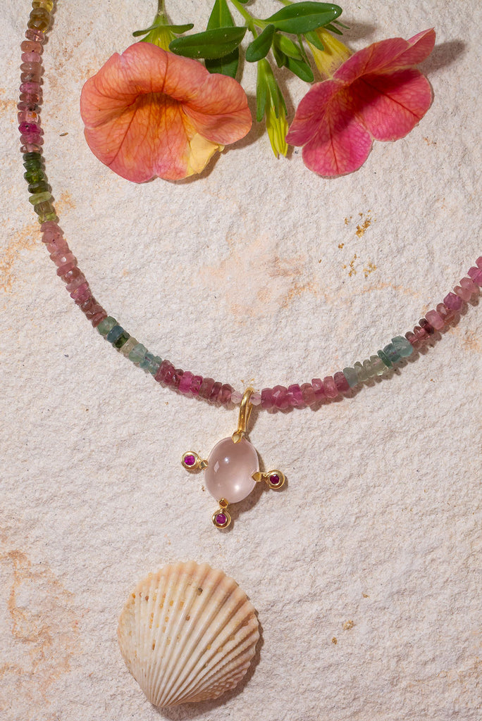 Fall in love with this romantic gemstone necklace.