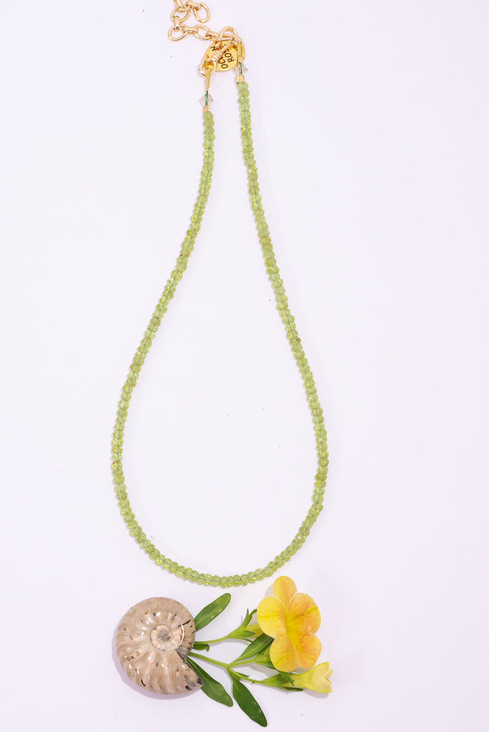 The perfect jewellery staple, this delicate strand of beautiful green peridot can be worn on its own or layer it in your next colourful necklace stack.