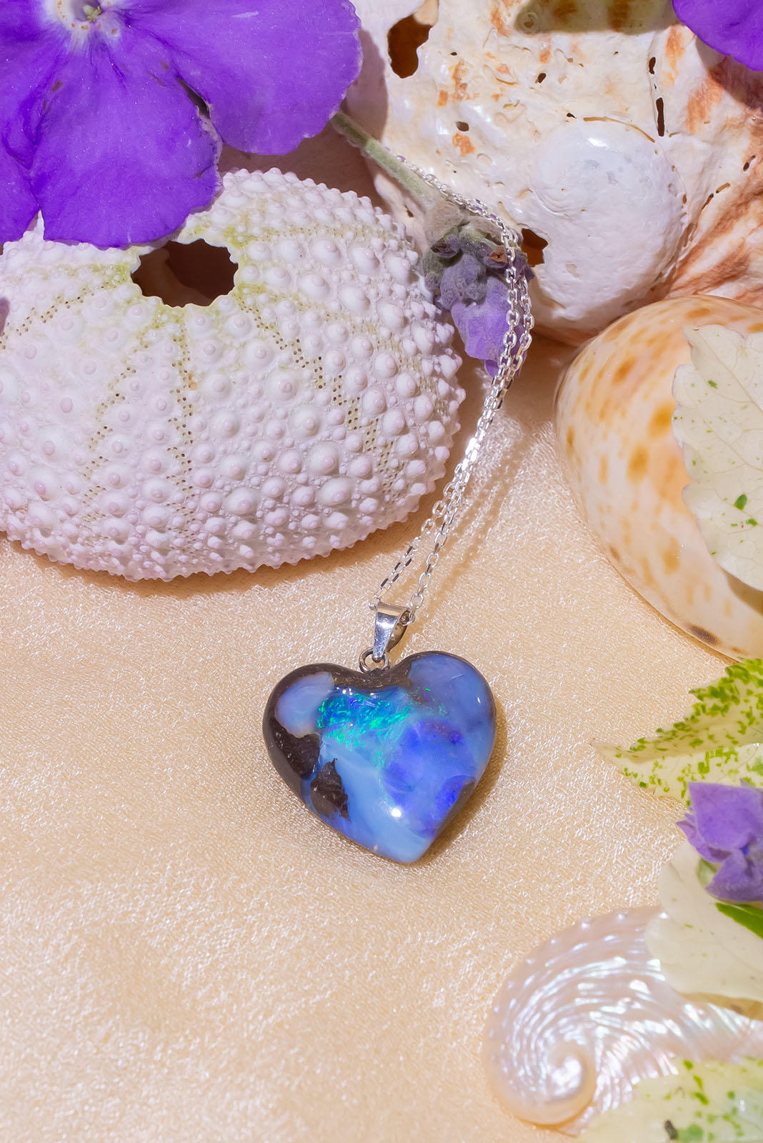 Heart hot sale opal necklace