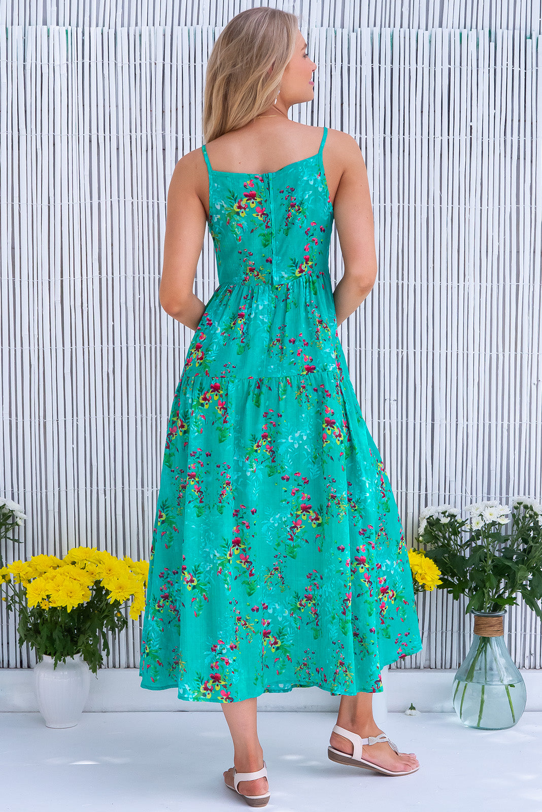 Green maxi sales floral dress