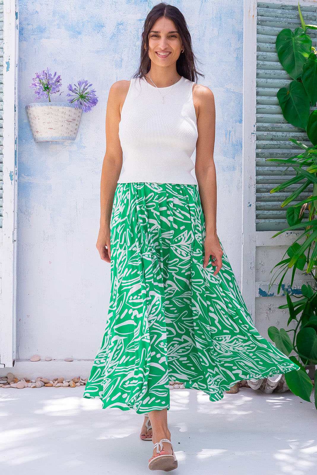 Valentine Verde Maxi Skirt | Mombasa Rose Boutique | Island Chic