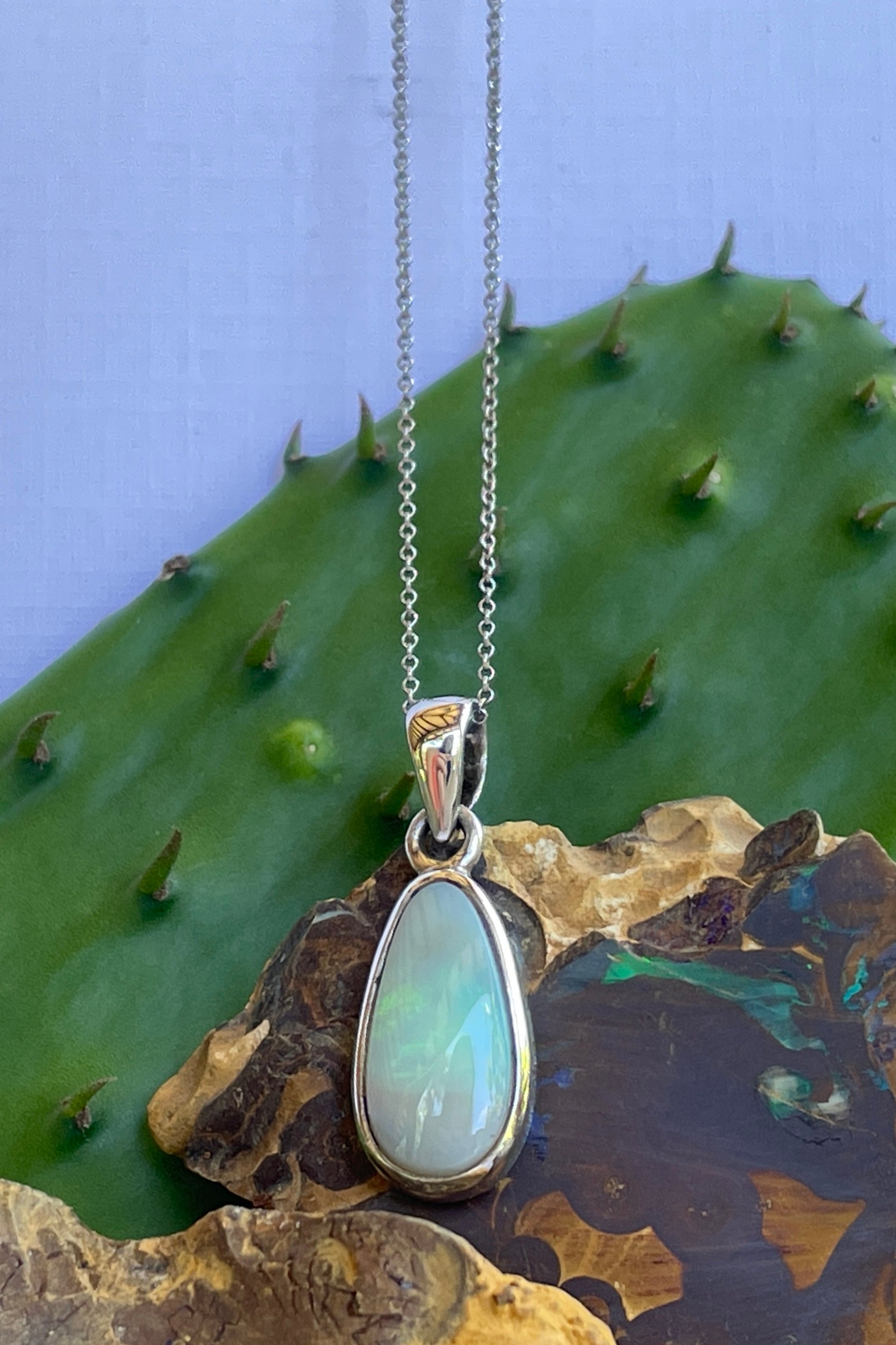Opal Pendant Necklace Locket 100% Natural 925 Sterling Silver Australia  Jewelry | eBay