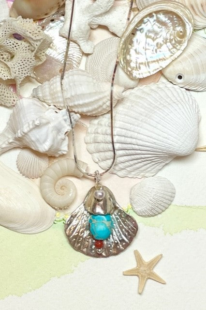 Amazon.com: Honolulu Jewelry Company Sterling Silver High Polished Seashell  Necklace Pendant with 18
